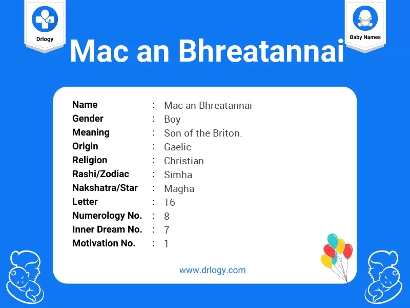 Mac An Bhreatannai Name Meaning